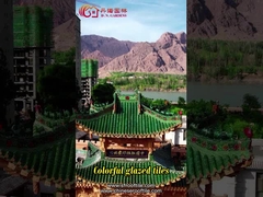 Gazebo mái ngói tráng men màu xanh lá cây của Trung Quốc Vườn chè thủ công bằng đất nung