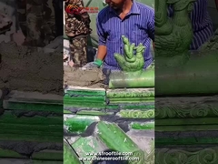 Bề mặt thủy tinh Đồ họa gạch mái nhà cổ Trung Quốc