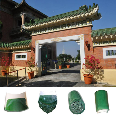 chất lượng  Plain Chinese Ceramic Roof Tiles Green Glazed Handmade Clay Roof Tiles Nhà máy