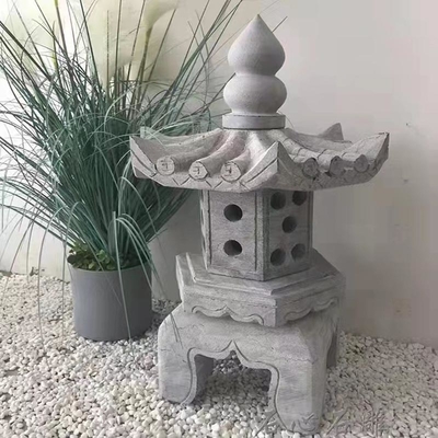 chất lượng  Large Grey Outdoor Stone Lantern Granite Pagoda Japanese Garden Ornaments Nhà máy