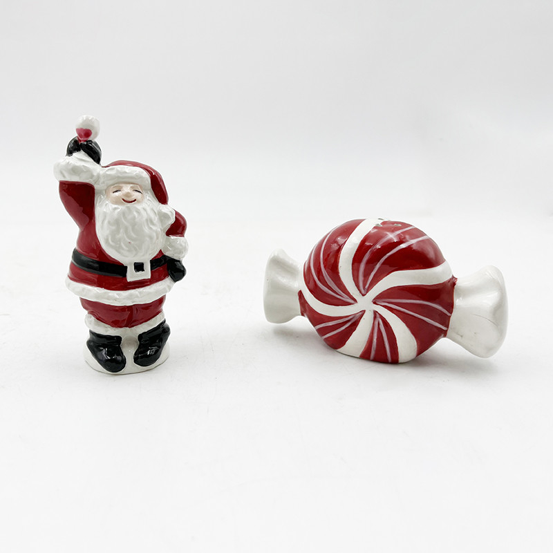 Sơn tay gốm thủ công Giáng sinh Santa Claus năm mới kẹo muối & ớt Shaker kích thước tùy chỉnh mẫu