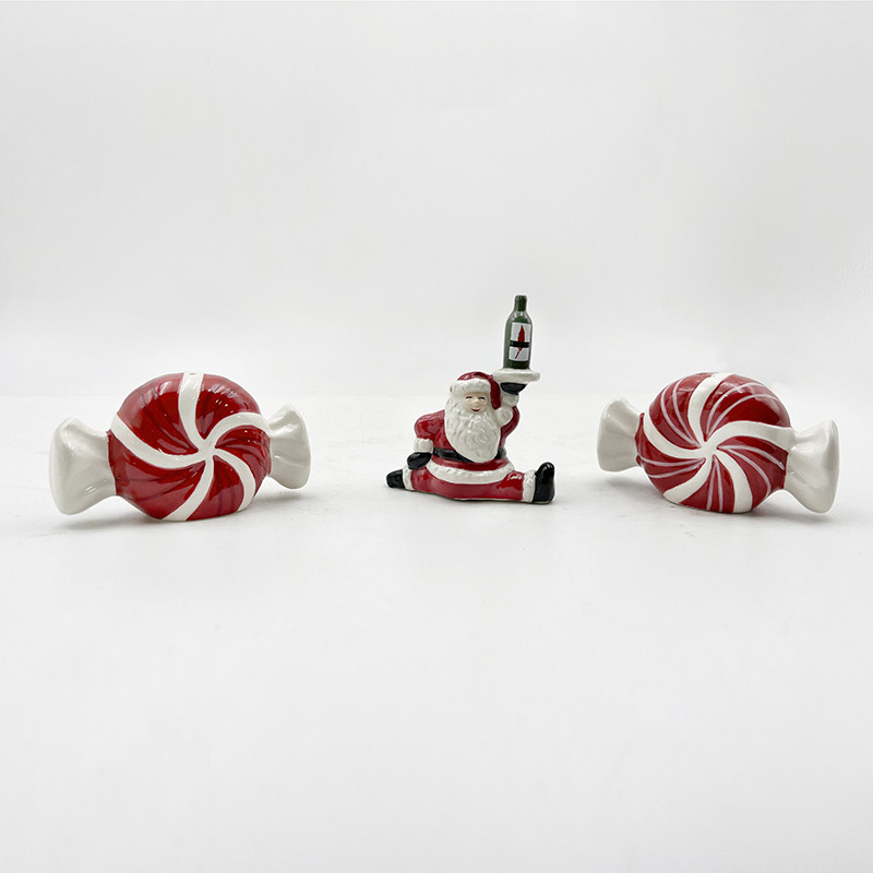 Sơn tay gốm thủ công Giáng sinh Santa Claus năm mới kẹo muối & ớt Shaker kích thước tùy chỉnh mẫu