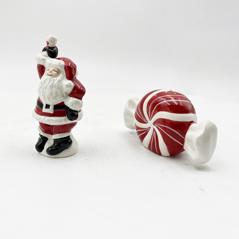 Sơn tay gốm thủ công Giáng sinh Santa Claus năm mới kẹo muối & ớt Shaker kích thước tùy chỉnh mẫu