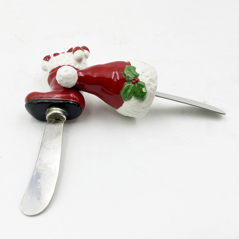 Giày Giáng sinh Santa Hat tay sơn tay với thép không gỉ Blade Cheese Spreader Butter Spreader