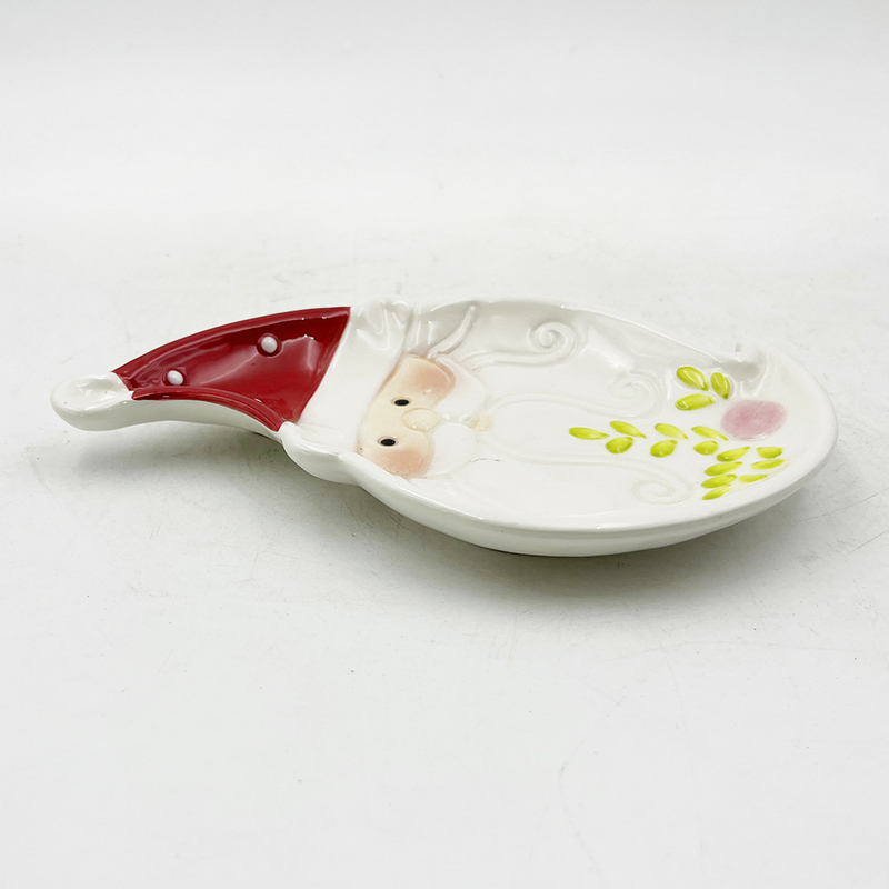 Giáng sinh Santa Claus Keramic Cake Cookie Plate Gifts Porcelain Giáng sinh trang trí đồ ăn tối