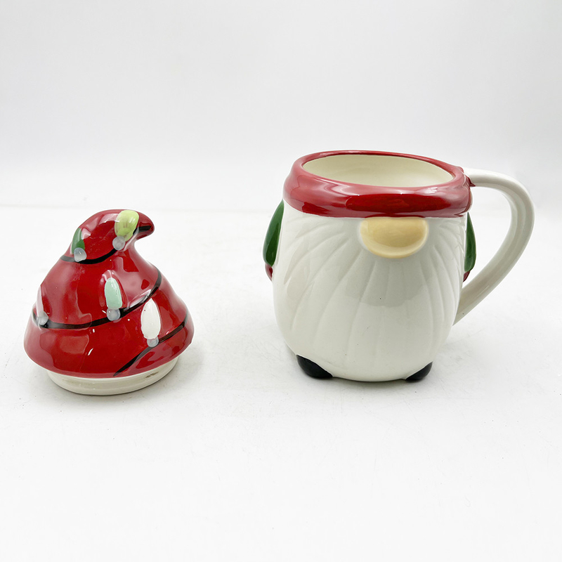 Custom Creative 3D Spring Gnome Decorations Cups Giáng sinh Ceramic Cups Với nắp