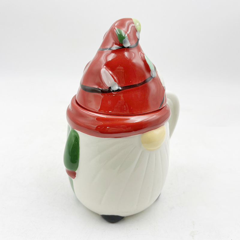 Custom Creative 3D Spring Gnome Decorations Cups Giáng sinh Ceramic Cups Với nắp