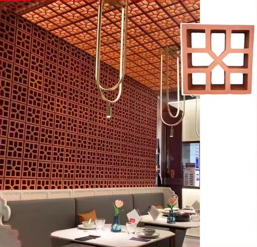 Mặt tiền Terracotta Đỏ gạch đất sét xây dựng Brix Block cho trang trí nhà
