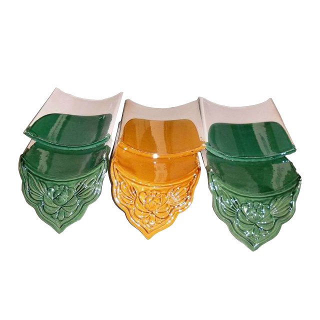 Gạch mái kính Trung Quốc 18x18cm Gạch tuyệt đẹp gạch bền gọn cho mái nhà Pavilion Kiến trúc Trung Quốc