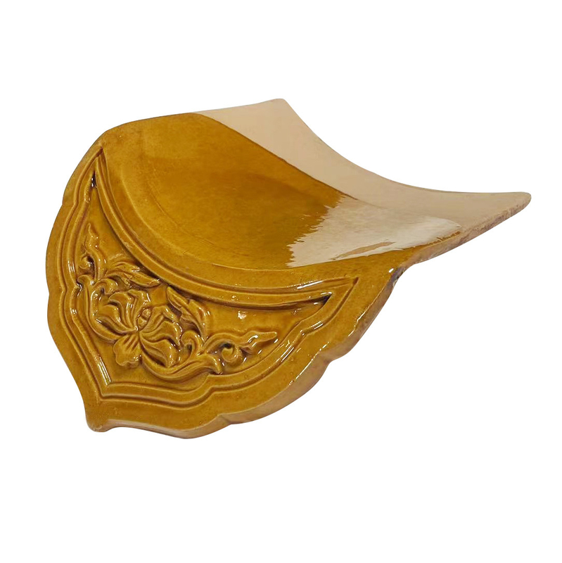 Gạch mái nhà kính Trung Quốc Đẹp màu vàng Đường kính lâu dài cho phong cách hoàng gia cổ đại mái nhà thiết kế hiện đại