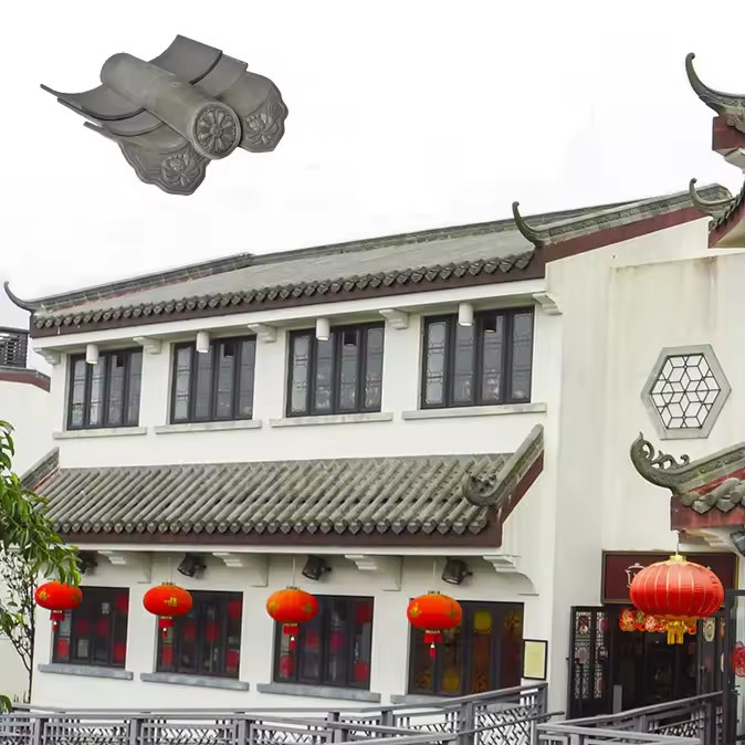 Nhà trà Trung Quốc mái nhà gạch Sushi nhà ở Nhà hàng trang trí mái nhà gạch vật liệu đất sét
