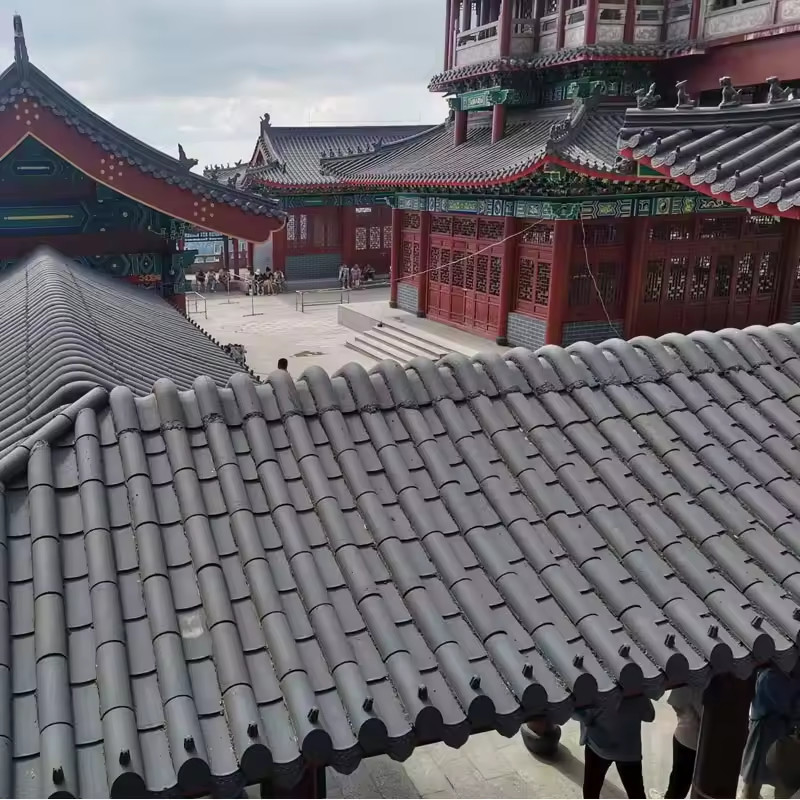 Trung Quốc Tu viện Phật giáo Tòa nhà Đền thờ mái nhà gạch Matt bề mặt gốm mái nhà trang trí