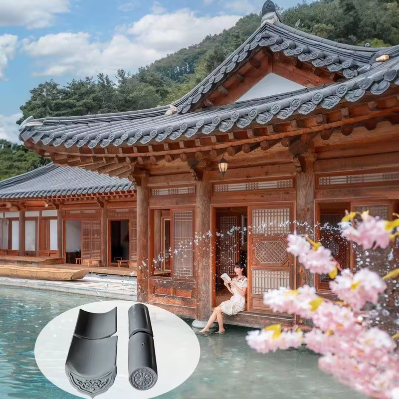 Vật liệu gốm chống đông lạnh theo phong cách Trung Quốc Xác gốm gạch mái nhà gốm được đốt gạch mái nhà phẳng sang Malaysia
