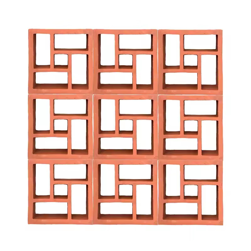 Các khối gió cho trang trí tường Mô hình hình học đất sét Terracotta Ventilation Brick Ceiling Hollow Decorative