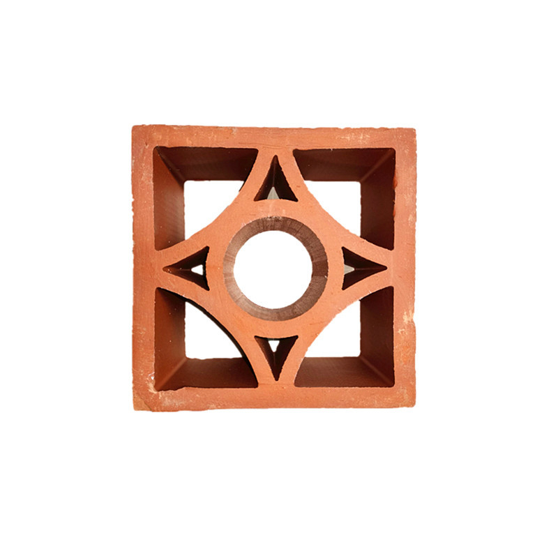 Lớp gạch xây dựng trang trí ngoài trời màn hình Terracotta nghệ thuật phong cách truyền thống trang trí tường gạch đất sét màu đỏ rỗng