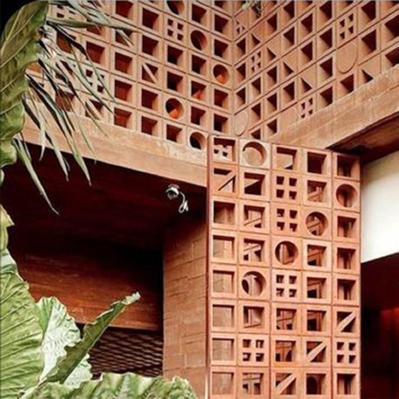 Hawaii Screen Tile Chất liệu xây dựng gạch đất sét chất lượng cao Đường gạch xây dựng Bông gió đỏ Đường gạch xây dựng nhanh chóng giao hàng