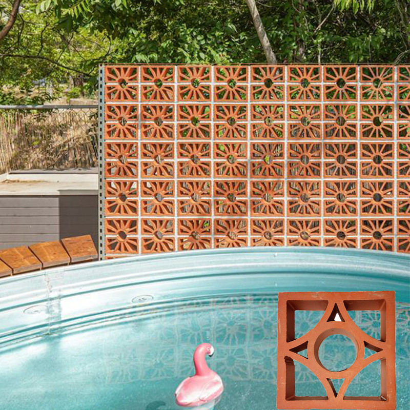 Trang trí bên ngoài Bức tường rỗng Bánh gió Terracotta Ventilation gạch đất sét