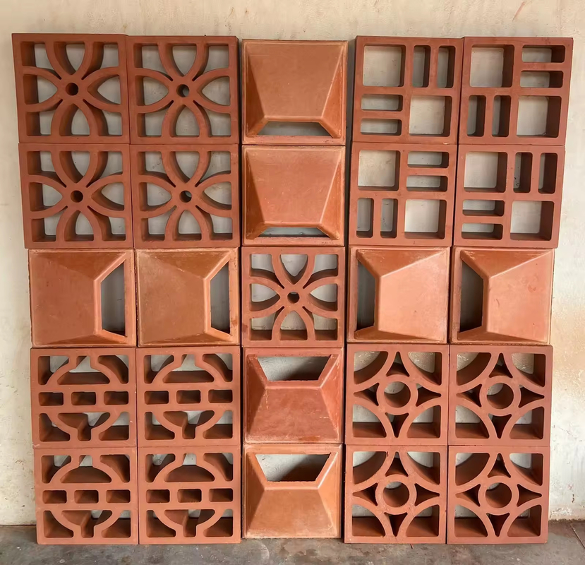 Ventilation Screen Breeze Block Building Materials Red Clay Made In China Nhà sản xuất gạch gạch xây dựng