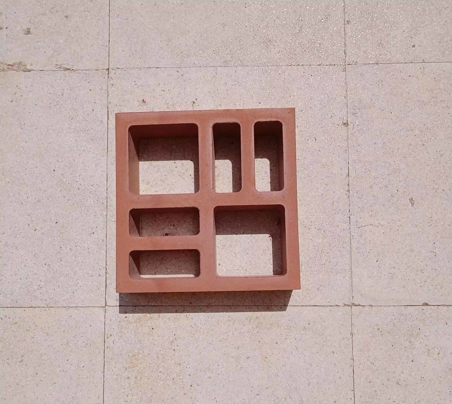 Rào thép Đồ gạch terracotta màu đỏ trang trí tường rỗng gạch đất sét Breeze Block đất sét thông gió