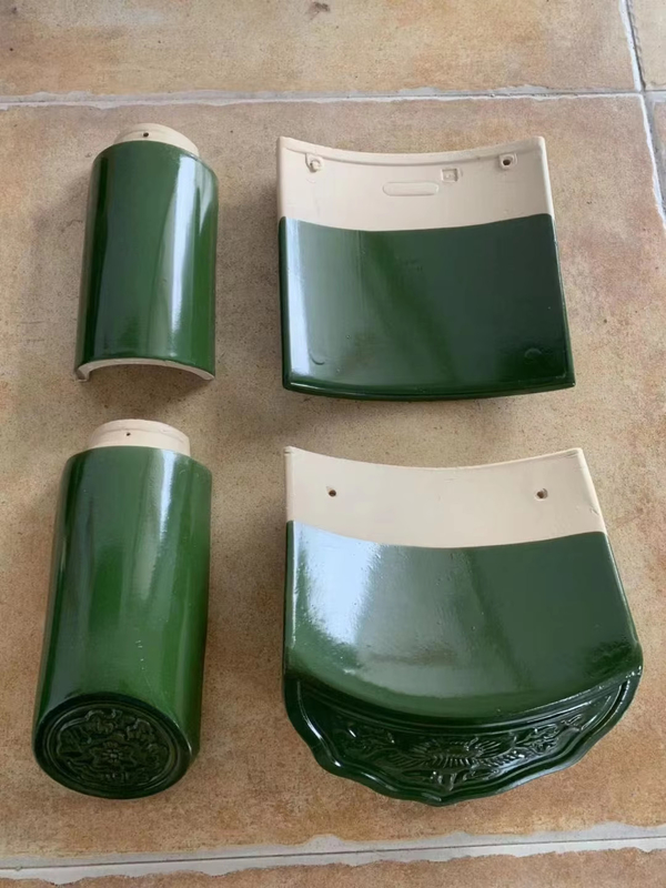 Phòng chống thời tiết Đền thờ Trung Quốc Gạch mái nhà màu thủy tinh Xếp kết thúc Bảo tồn lịch sử