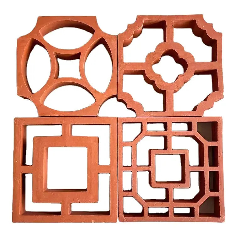 Nhà máy cung cấp 200 * 200mm đất sét đốt đỏ Brix Block Solid Perforated Wall Decorative Bricks
