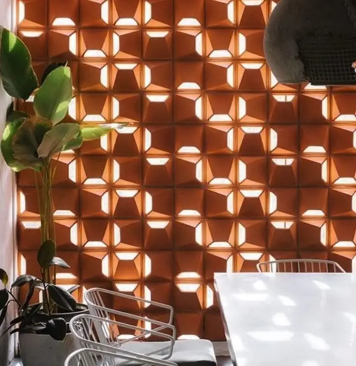 Khách sạn bên ngoài Clinker gạch tường gạch gạch gốm trang trí màn hình Terracotta