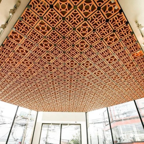 Vật liệu trang trí tường nội thất Terracotta rỗng Breeze Block Bàn tường Brick thông gió