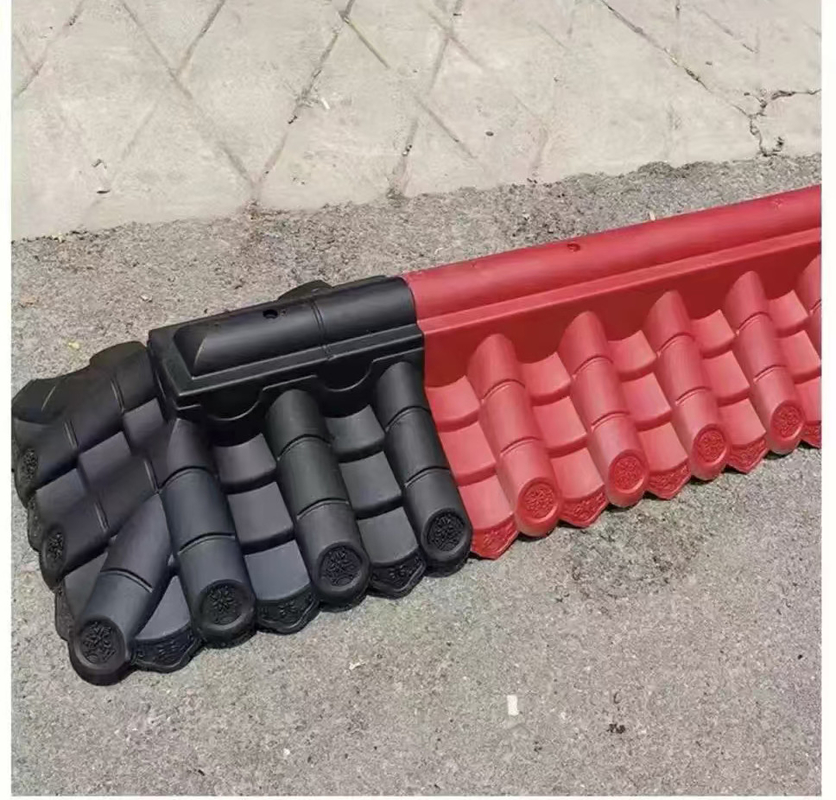 Ống mái truyền thống Trung Quốc PVC tấm mái nhà nhựa trang trí góc mái nhà cho cổng tường