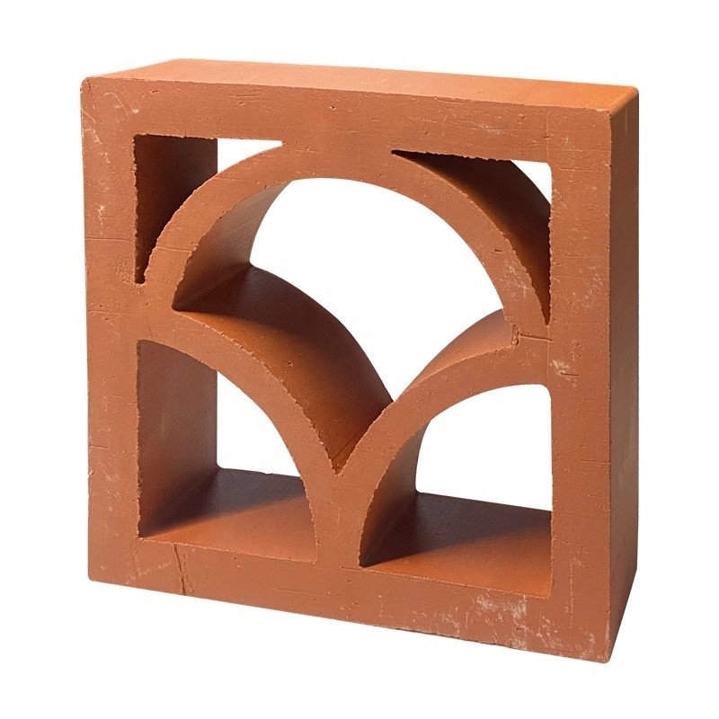 800 Centigrade nhiệt cách nhiệt Đỏ Terracotta Breeze View đất sét xây dựng khối cho trang trí hiện đại bên ngoài bức tường View