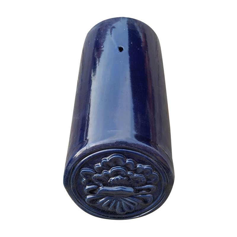 Phong cách thiết kế Trung Quốc Cung cấp trực tiếp gạch mái gạch gốm màu xanh Cobalt với thiết kế mái nhà chùa truyền thống của Trung Quốc