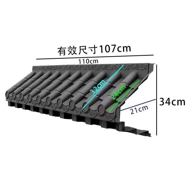 Mái hiên cổ điển 3D với trang trí tường kệ Gạch nhựa Trung Quốc châu Á