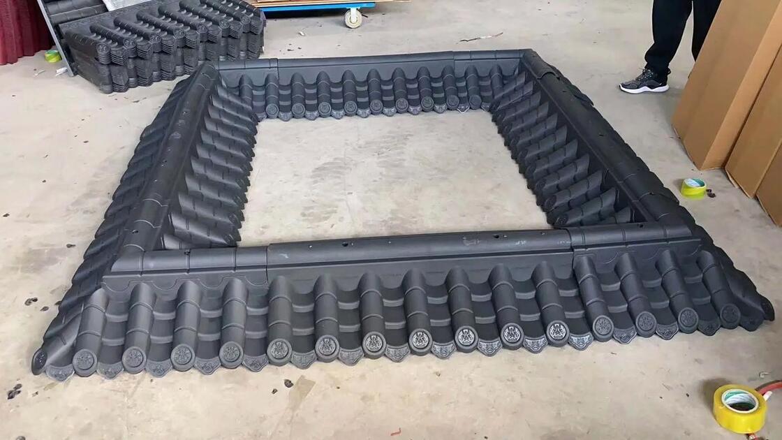 Các tấm gạch mái bằng nhựa hai mặt Vật liệu mái nhà PP nhẹ trong thiết kế truyền thống của Trung Quốc