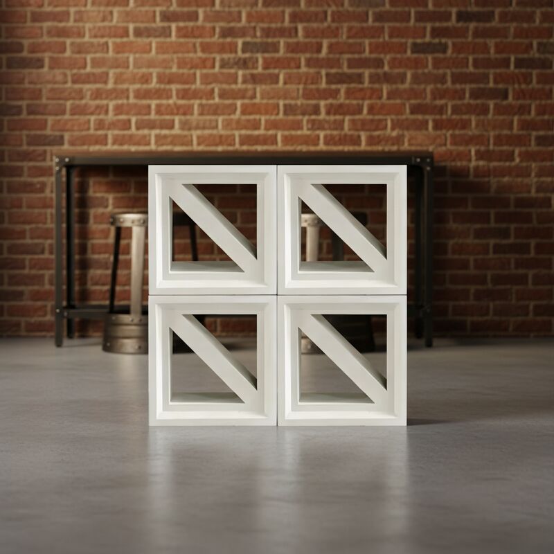 Cement Breeze Block Sintered Solid Firebricks cho tường bên ngoài Phân vùng không gian hình học và ứng dụng Block Screen