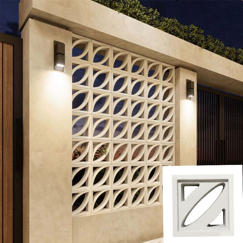 Gạch màn hình tường vườn Cement Breeze Blocks Precast Concrete Perforated Grid/Brick cho các bức tường ngăn phong cách & Accent Walls