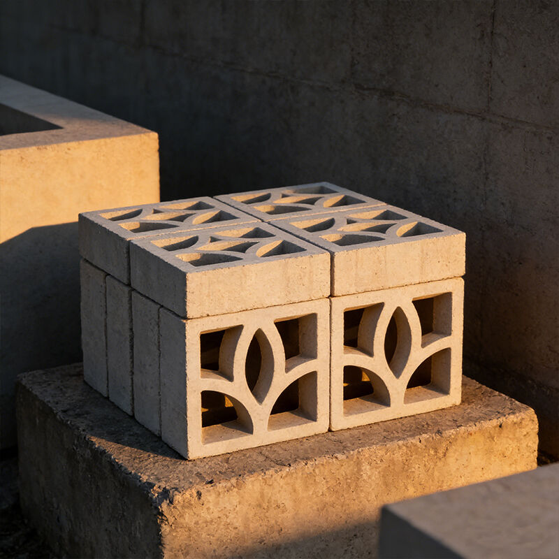 Dòng tuyến tính tối giản Màn hình bê tông màu trắng Khối gió Cây gạch thành phần xi măng cho mặt tiền hiện đại