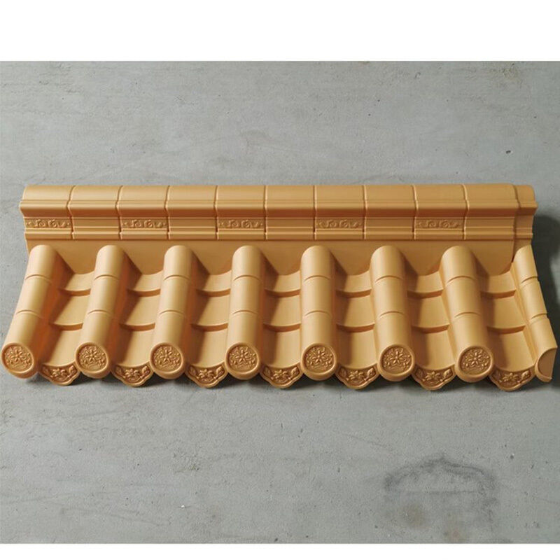 Chinese Style Yellow Roof PVC Plastic Roof Tile Charming Vintage Style Roof Tiles for Chinese Style Buildings