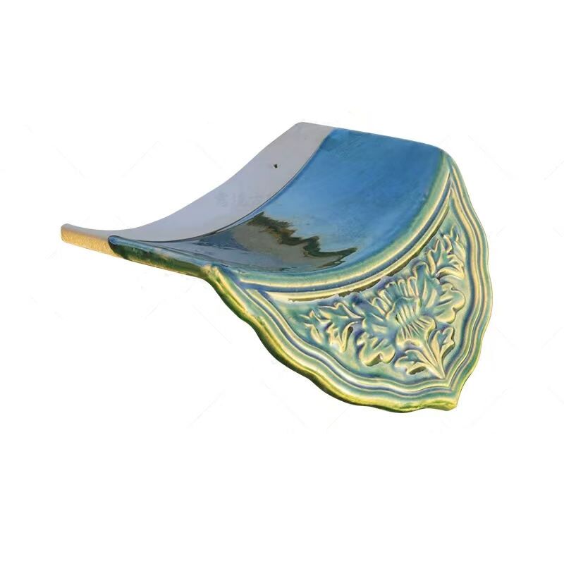 Thiết kế mái nhà màu xanh lá cây Philippines Gạch men giá rẻ có lỗ cho mái nhà Trung Quốc cổ