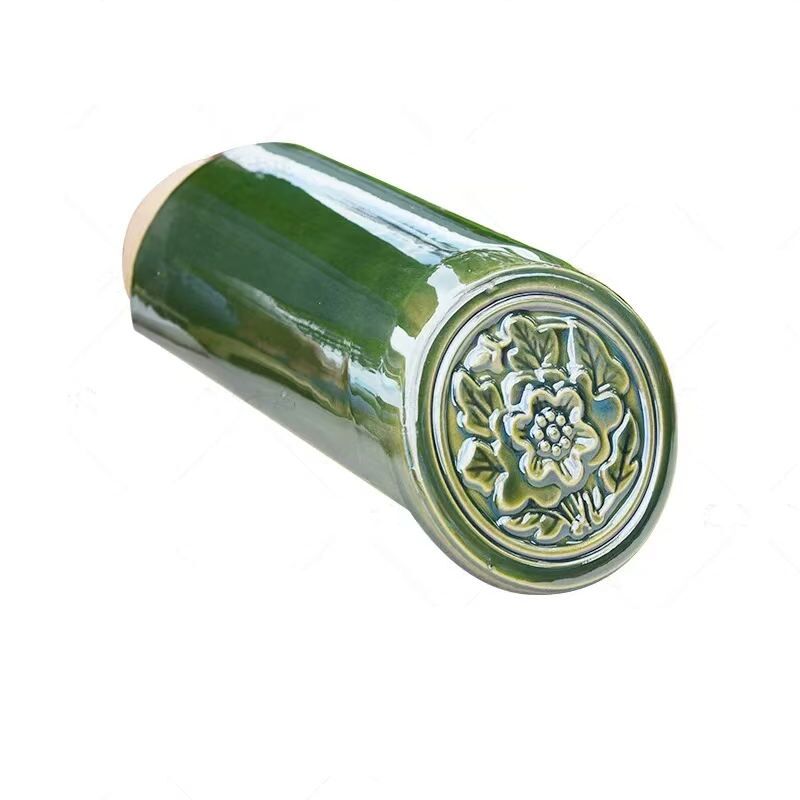 Thiết kế mái nhà màu xanh lá cây Philippines Gạch men giá rẻ có lỗ cho mái nhà Trung Quốc cổ