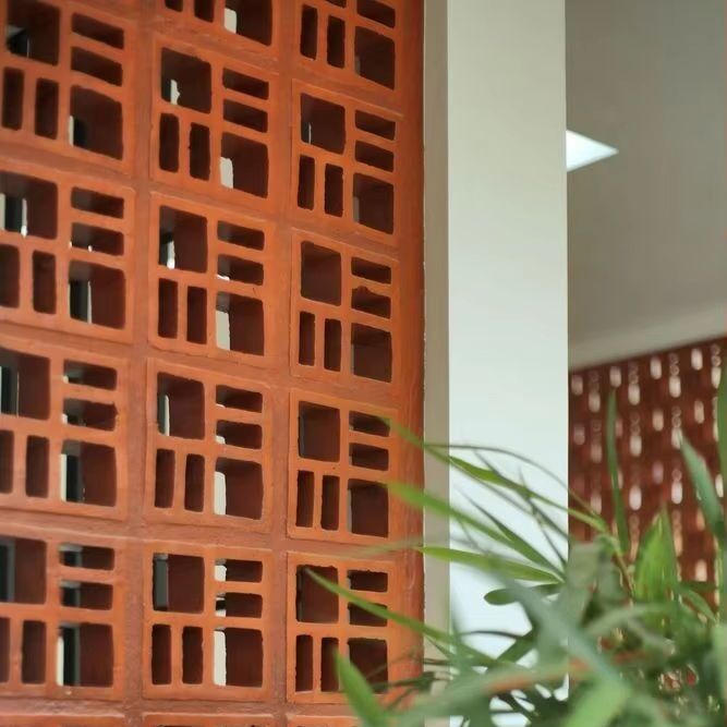 Tấm Gạch Thông Gió Terracotta Thiết Kế Tường Kiến Trúc Gạch Lỗ Trang Trí