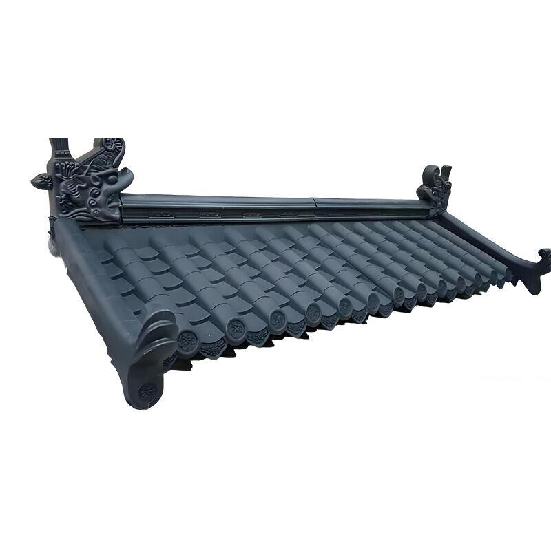 Lớp gạch mái bằng nhựa PP Trung Quốc Phong cách cổ đại Phản ứng gạch nhựa cổ đại Gạch mái tổng hợp nhẹ cho mái nhà xây dựng