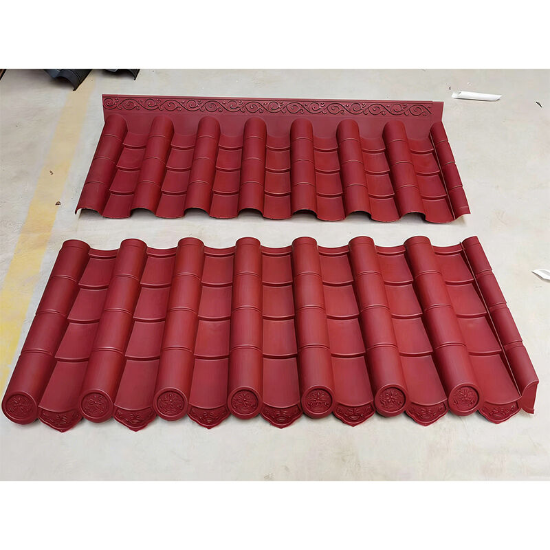 Trung Quốc cổ điển cổ PP Đỏ nhựa mái nhà gạch UV bảo vệ bền nhựa gạch cho kiến trúc sân nhà Pavilion mái nhà