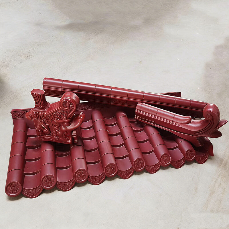 Trung Quốc cổ điển cổ PP Đỏ nhựa mái nhà gạch UV bảo vệ bền nhựa gạch cho kiến trúc sân nhà Pavilion mái nhà
