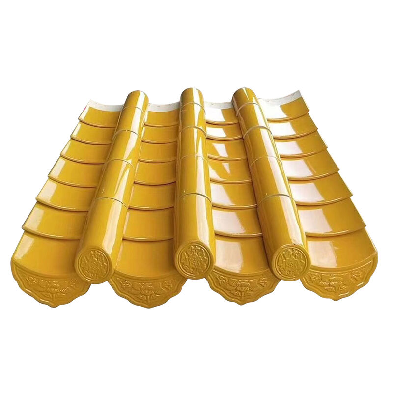 Imperial Yellow Glazed Roof Tile Authentic Chinese Style Antique Ceramic Tile for Temple Palace Villa Roofing Durable & Weather-Resistant