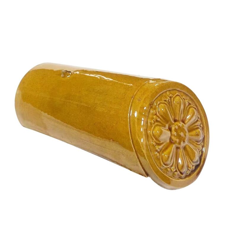 Durable Yellow Glazed Clay Roof Tile Glossy Cramic Roofing Tiles Traditional Chinese Antique Roofing Material for Courtyard & Pavilion