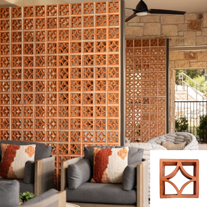 Terracotta Breeze Block Tường rỗng gạch trang trí Ventilation Block cho nhà văn phòng nhà bếp ngoài trời