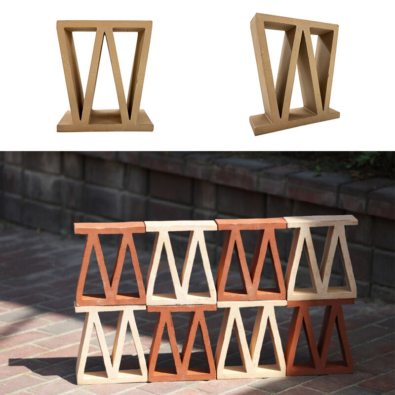 Modern Design M Type Brick Courtyard Exterior Hollow Clay Hollow Terracotta Breeze Block Hollow Out Art Firebrick