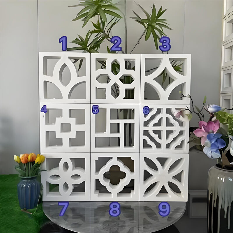 Modern Cement Breeze Blocks Concrete Screen Block Cement Component Brick for Deck Privacy Yard Enclosure Yard Fencing