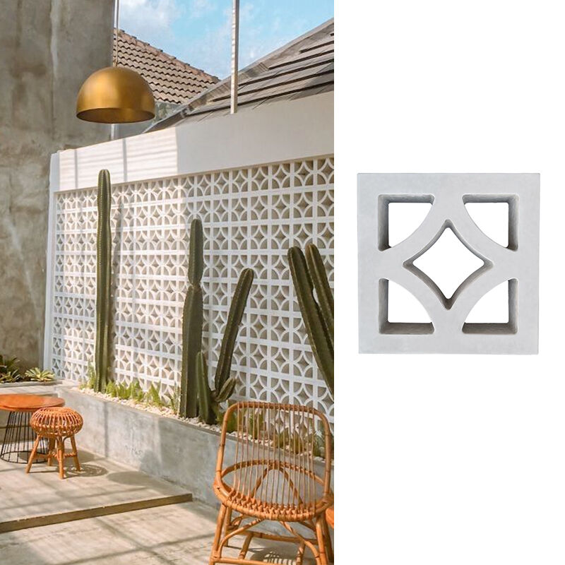 Modern Cement Breeze Blocks Concrete Screen Block Cement Component Brick for Deck Privacy Yard Enclosure Yard Fencing