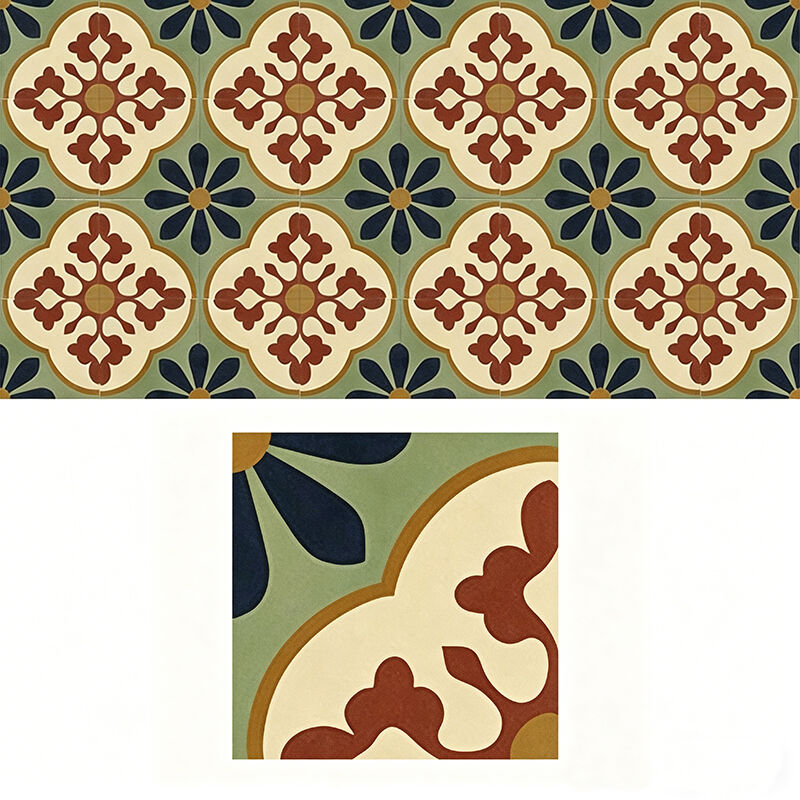 Encaustic Cement Tiles Custom Handmade Patterns Floor & Wall Tile for Hotel Villa Restaurant 200*200mm Matte Surface
