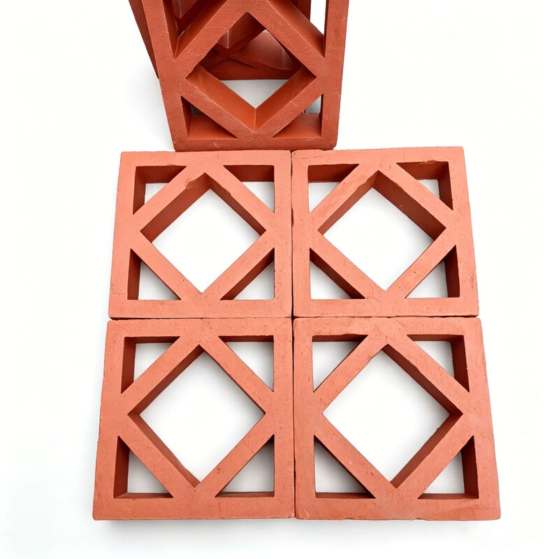 Kháng khí Đỏ Terracotta khối rỗng trang trí đất sét Breeze khối cho sân bảo mật tường màn hình